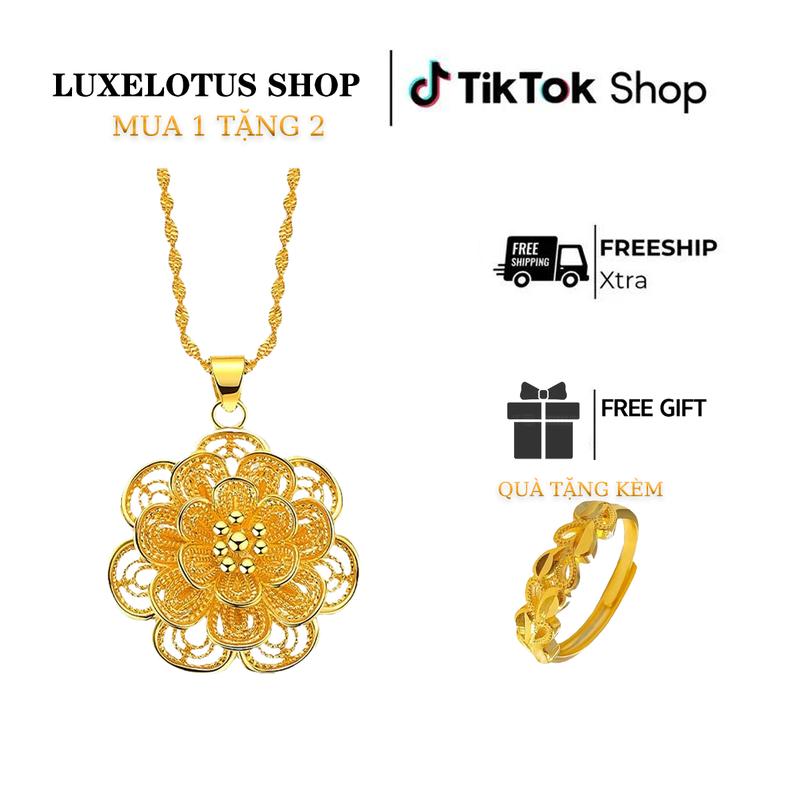  【LuxeLotus store  Vòng Cổ Hoa Mạ Vàng Việt Nam Dành Cho Nữ Mặt Dây Chuyền Vòng Cổ Hoa Hào Phóng 