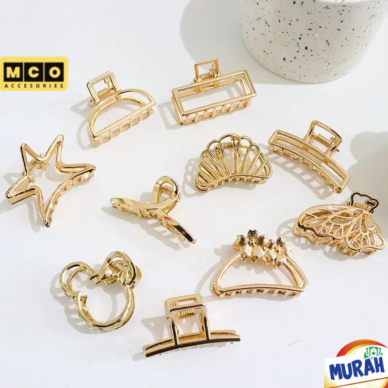 Jepit Rambut Besi Model Cakar Aksesoris Rambut Wanita Geometric Hairclaw MCO AR139