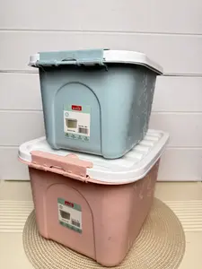 Container Box Plastik 8L & 14L Serbaguna - Kotak Penyimpanan Baju / Mainan dengan Tutup (Warna Pastel)