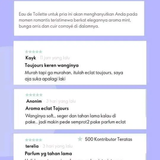 ECLAT AMOUR dan ECLAT TOUJOURS edt Perfume 5