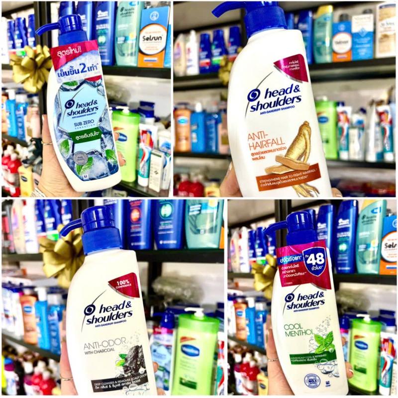 DẦU GỘI GIẢM GÀU HEAD & SHOULDERS SHAMPOO -5C BẠC HÀ THAN HOẠT TÍNH THÁI LAN 400ML Dưỡng Tóc