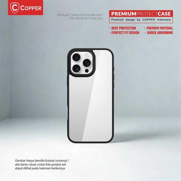 Gambar COPPER Case For iPhone 16 Pro Max Plus - Premium Hybrid Case - BLACK , IP 16 dari Copper Indonesia Kota Administrasi Jakarta Barat 5 Tokopedia