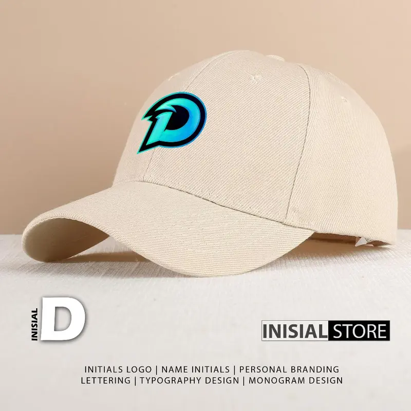 Topi baseball cream inisial sporty nama huruf pria fasion distro 1