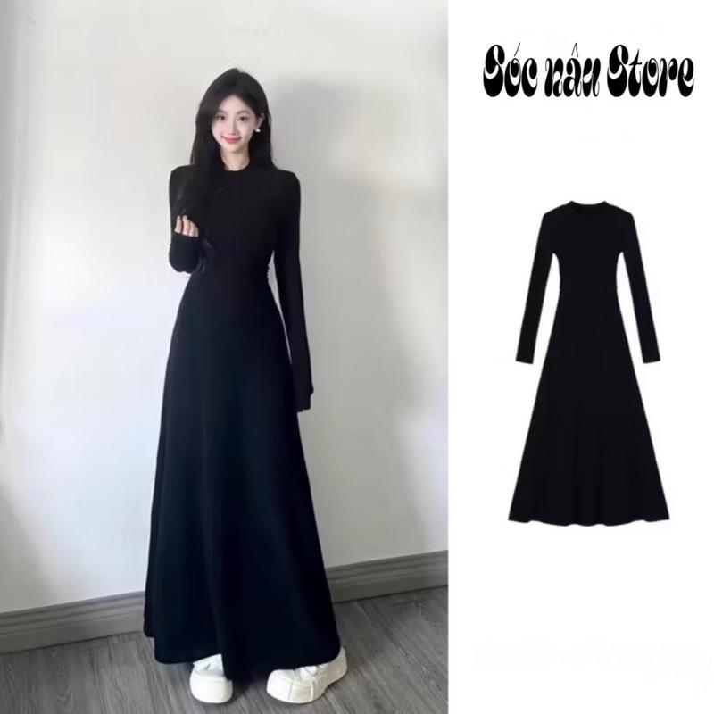 D209 Đầm body tay dài cổ tròn co giãn form A Women