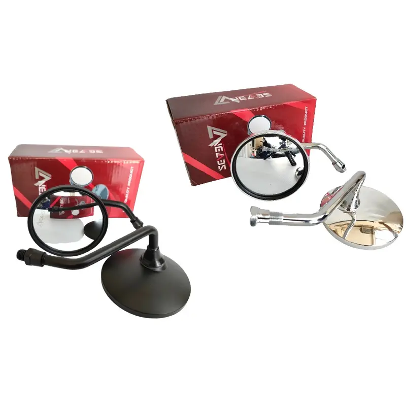 SEVEN - Spion Retro Mini  Pendek Bulat kaca Cembung Kaca Putih Universal Motor Accessories Asli 6