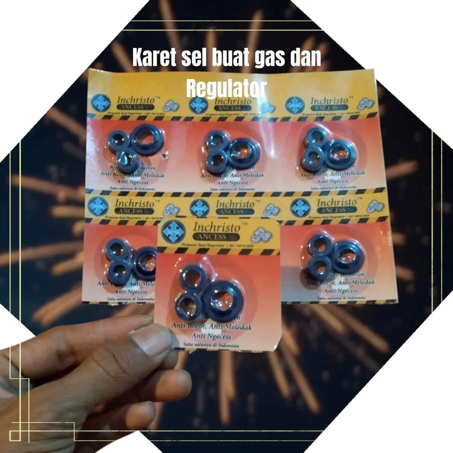 Seal karet Tabung gas Incristo Regulator Gas Anti Ngempos Warna random untuk Tabung Gas 3 kg