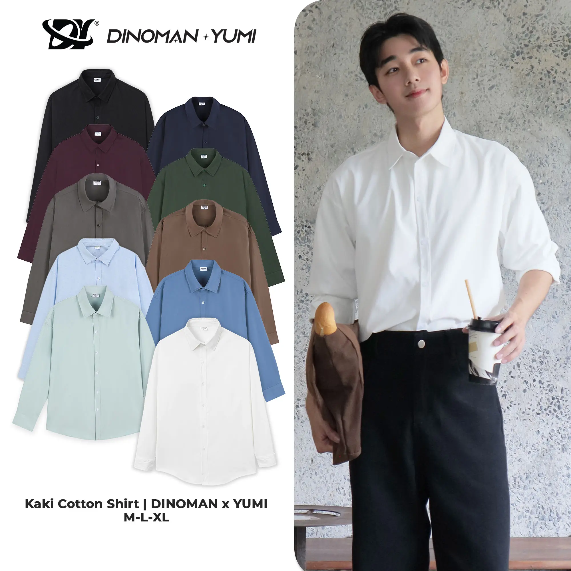 [ĐÓN HÈ] Áo Sơ Mi Dài Tay DINOMAN Thấm Hút Tốt Form Oversize Nam Nữ Unisex - SM011 - 1