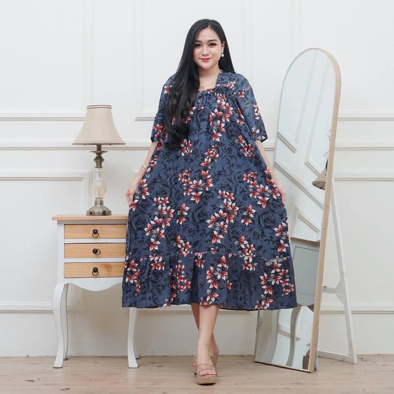 Daster Wanita Fuji Aliyaa Jumbo Motif Bunga Daster Fuji Karet Nyaman remaja 1