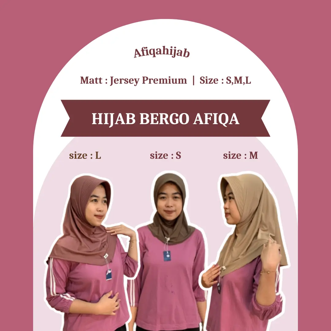 Hijab  Sport Bergo Pet L Matt Jersey Premium By Afiqa Hijab - Bergo Afiqa Instan L Muslim