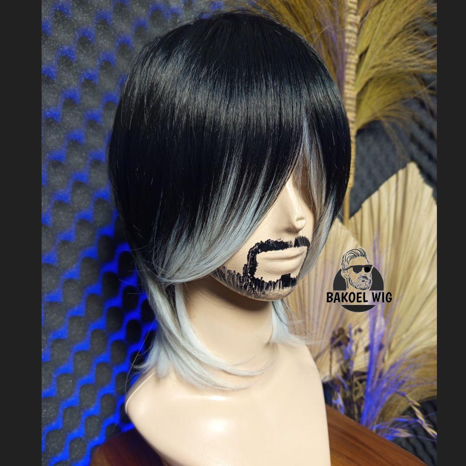 BAKOEL WIG PRIA RAMBUT PENDEK WOLFCUT CURTAIN GAYA ARTIS KOREA kode A5 Curtain warna Dewasa