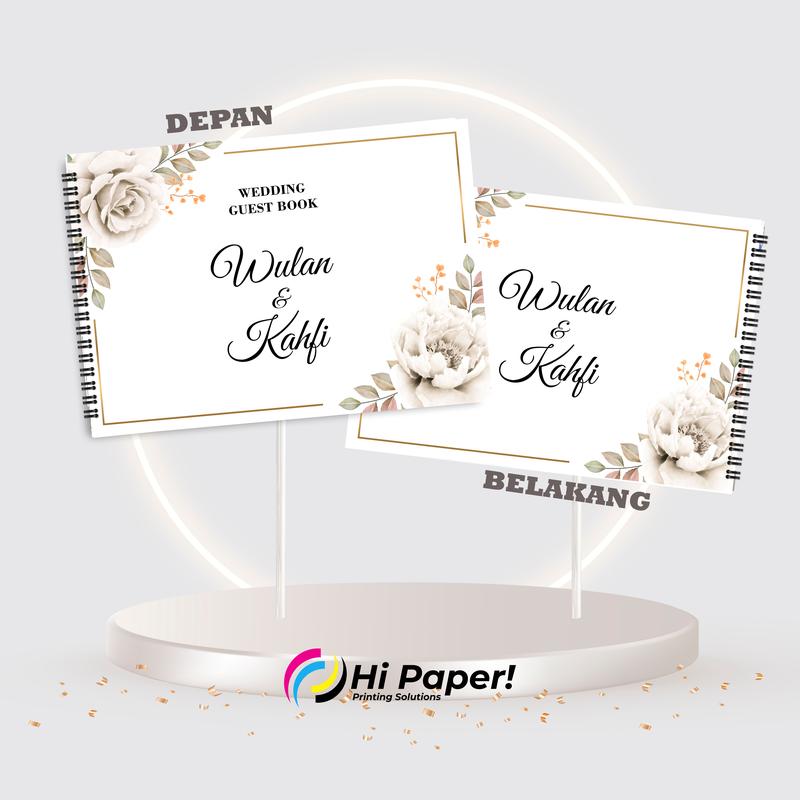 Buku tamu undangan CUSTOM Nama. Ukuran besar soft cover DESAIN KEKINIAN 6