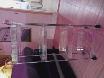 Product Review of 【SPESIAL Live COD 24 Shipping】AONEZ Rak Troli Susun Stainless steel RakKosmetik Serbaguna Rak kamar mandi Rak Salon Trolley Dengan Keranjang jaring akrilik transpara rak meja aesthetic from m**s 1