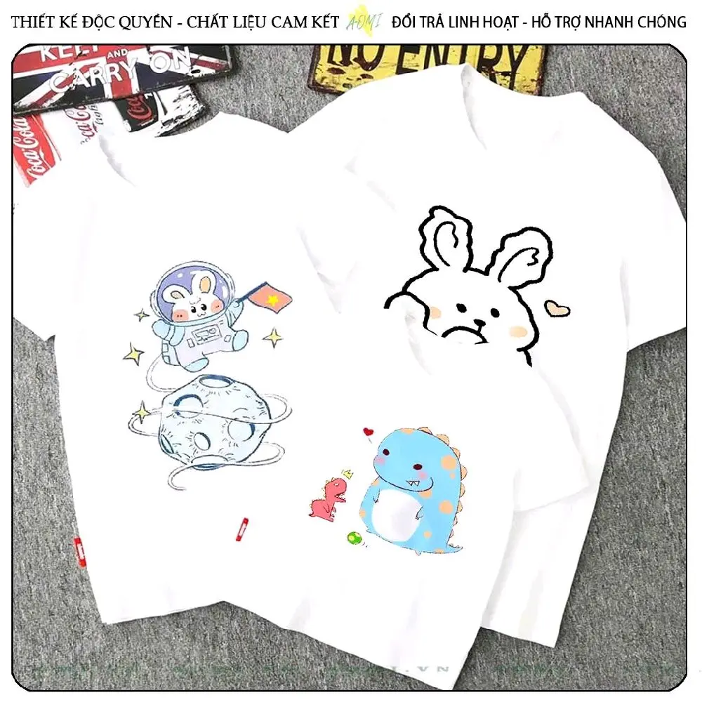 Áo phông nữ vải cotton mỏng nhẹ hình Ngẫu Nhiên được chọn màu from unizex.