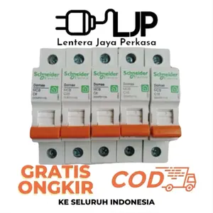 NEW MCB SCHNEIDER DOMAE NEW OREN MINI CIRCUIT BREAKER MCB LISTRIK TUAS OREN MODEL BARU 1 Phase 2A 4A 6A 10A 16A 20A 25A 32A 40A Kuning Kotak