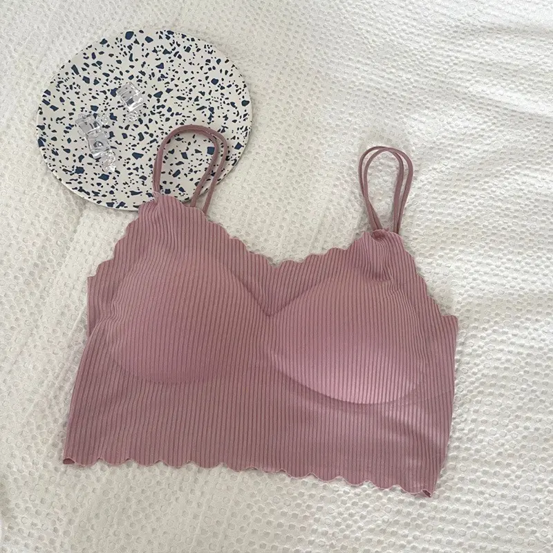 ONEFASHIONMALL BR200 Tanktop Bra Wanita Bh Lace Push Up Tanpa Kawat Bralate Seamless Elastis Pakaian Dalam Bahan Dingin 8
