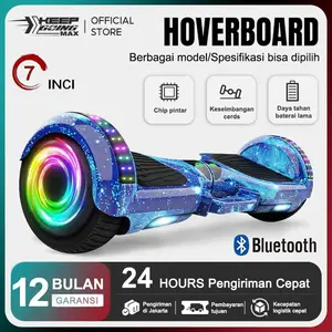 HOVERBOARD BLUETOOTH 7 INCH - SMART SELF BALANCING WHEEL DENGAN SPEAKER MUSIK & LAMPU LED TERBARU 2024 - UNTUK DEWASA DAN ANAK-ANAK - BARANG READY STOK!