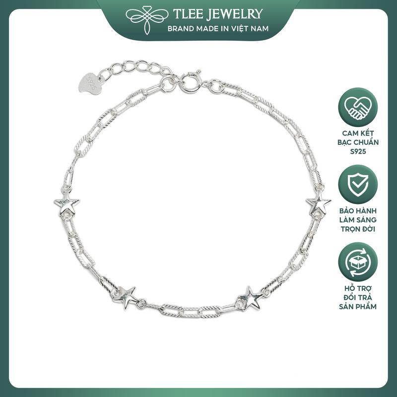  Lắc tay bạc nữ TLEE nữ ngôi sao nhỏ dây nối xinh xắn TLEE JEWELRY LT0437 