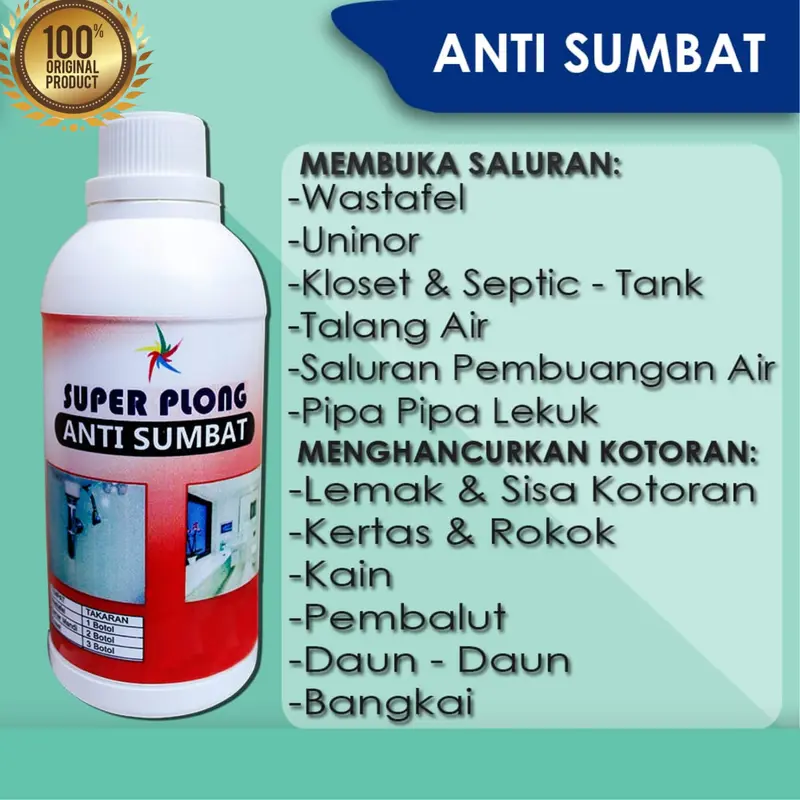 Anti Sumbat Super Plong / anti sumbat closet wastafel saluran air isi 500ml 0