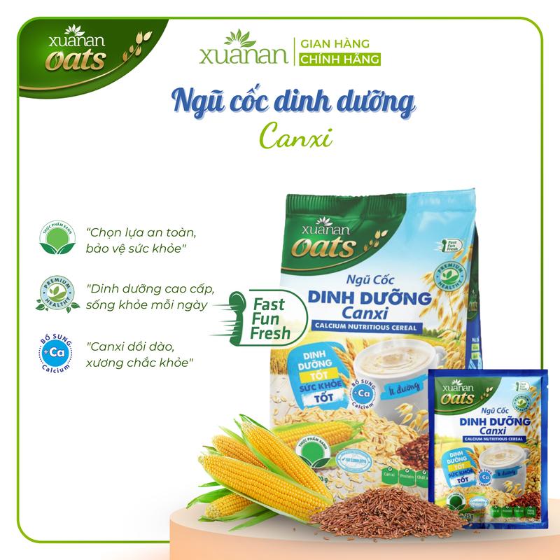  Ngũ Cốc Dinh Dưỡng Canxi Xuân An  ít đường  Túi 400G {25g*16 gói} Food 