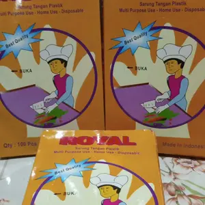 Sarung tangan plastik pelindung steril sekali pakai isi 100 pcs 50 pasang