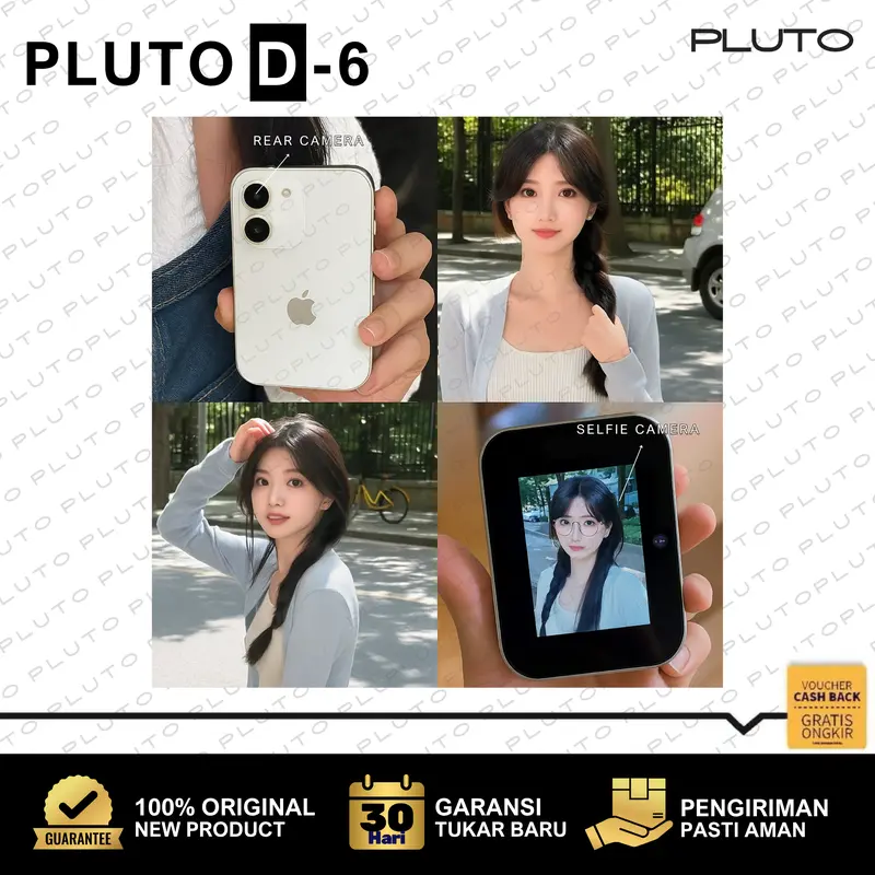PLUTO D-6 Kamera Digital 64MP dengan Layar Sentuh 5-in-1 untuk Foto Video Musik Nonton Film Main Game 2