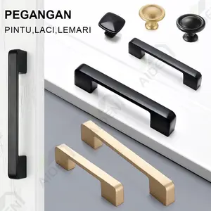 ￼Handle Pintu Lemari Tarikan Laci Gagang Pintu Minimalis Mewah Hitam Emas Kompenen Furniture Alumunium Besi