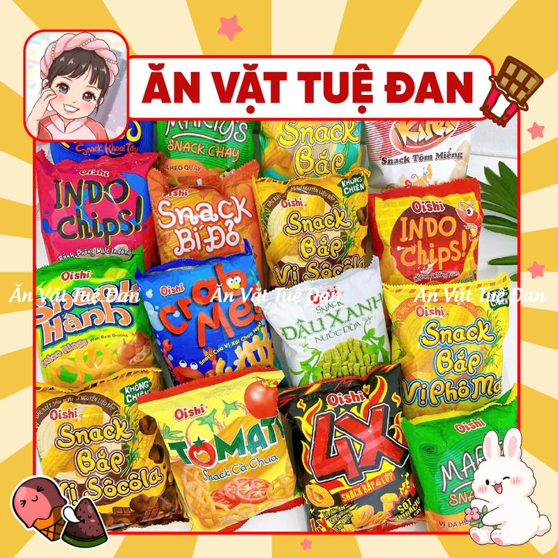 Bim Bim Oishi nhiều vị lựa chọn, đồ ăn vặt
