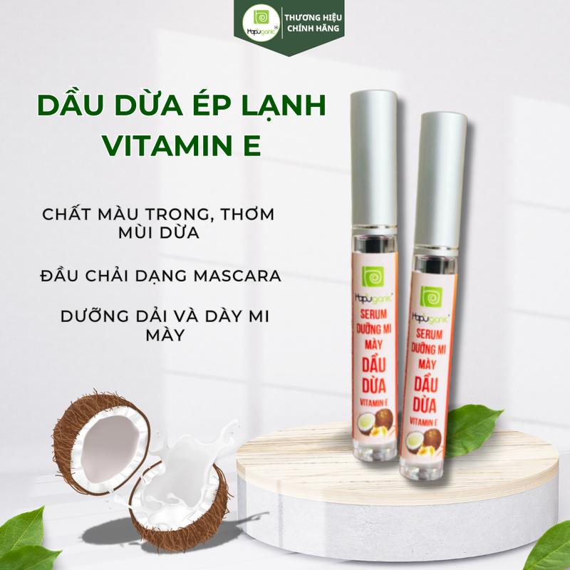 Serum Mascara Dưỡng Mi - Mày Hapuganic Dầu dừa vitamin E Giúp Dưỡng Mi Dài Cong Và Dày Từ Dầu Dừa Và Bồ Kết