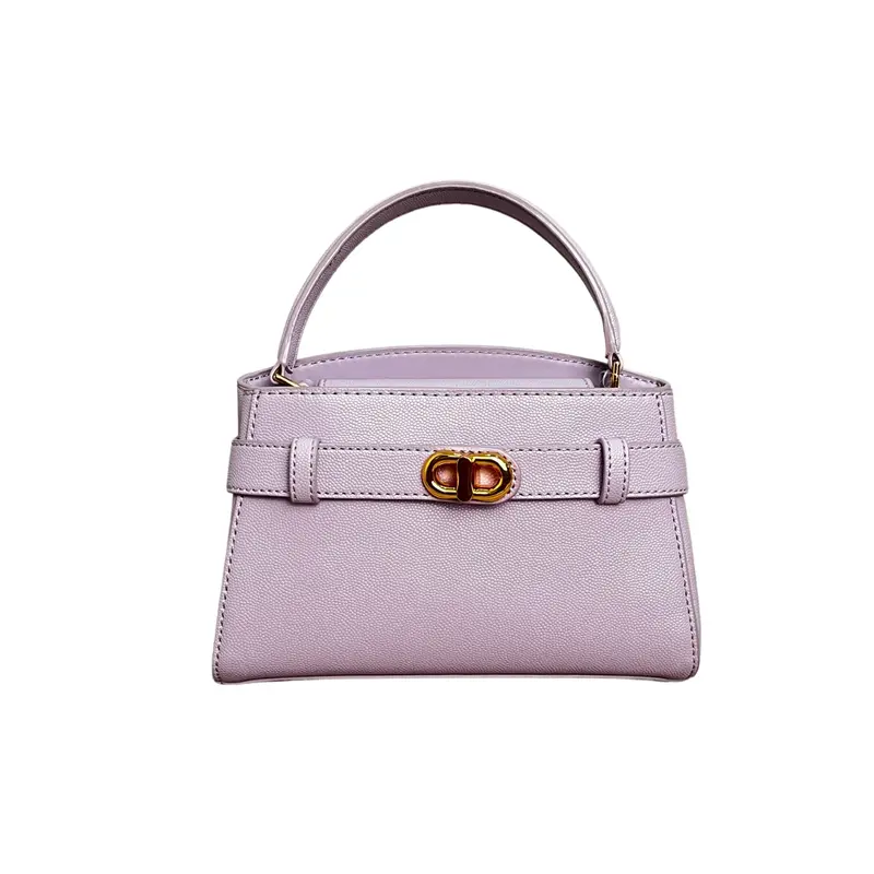 [FREE PAPERBAG] Aubrielle Metallic-Buckle Top Handle Bag Kulit  Jastipan.th 6