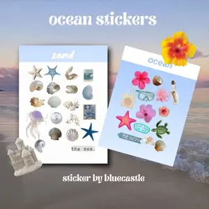 stiker ocean untuk dekorasi scrapbook album journal case laptop etc