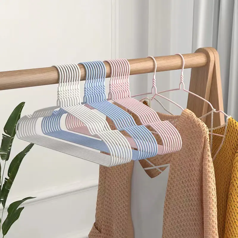 Combo 10 Móc quần áo người lớn 40cm, Móc quần áo nhôm bọc nhựa Chống Han Rỉ, Trơn Trượt Tiện Lợi