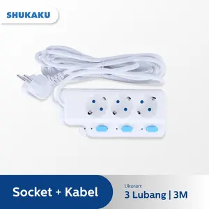 SHUKAKU STOP KONTAK MULTI SAKLAR 3 LUBANG KABEL 3 METER SKU 1133KS