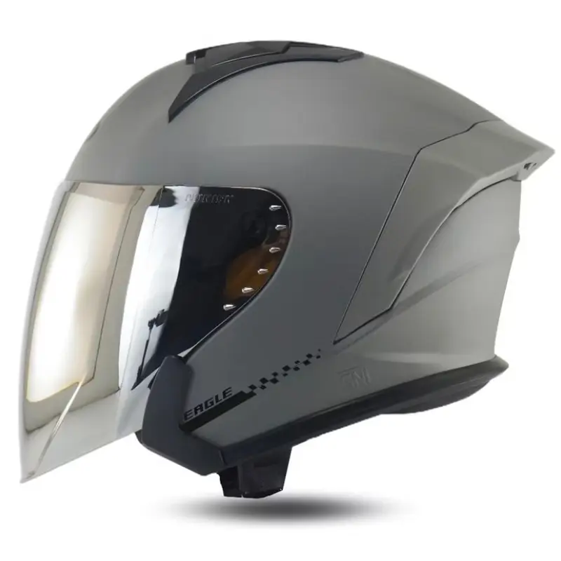 Helm R-Six EAGLE Paket Ganteng Kaca Silver - Original Motorcycle helm halfface, Ukuran M/L/XL half face keren helmsni 8