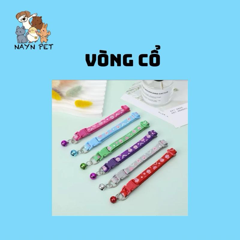 Vòng cổ chó mèo thú cưng nhiều màu sắc với họa tiết chân thú