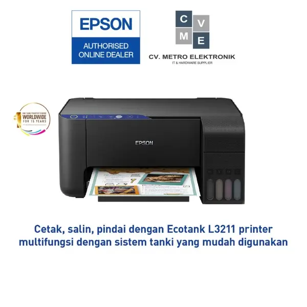 EPSON Printer Epson L3210 L-3210 L 3210 L3211 L-3211 L 3211 3 IN 1 Pengganti Epson L3110 Print Scan Copy A4 All in One Garansi Resmi Medan