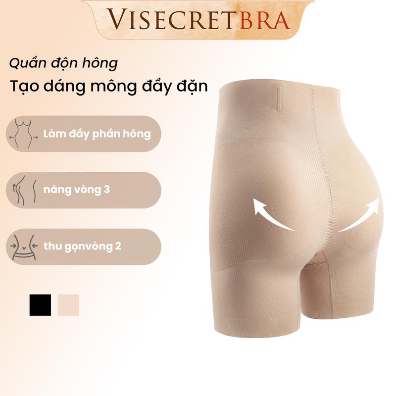 VISECRETBRA Quần Trong Quần Độn Mông Độn Hông Nâng Vòng 3 Cạp Cao Định Hình Vòng 2 Dáng Quần Dài Chất Su Thoáng Mát Có 2 Thanh Cố Định Chống Cuộn Mặc Đầm Body Đầm Ôm Thu Gọn Vòng 2 -- VN251062