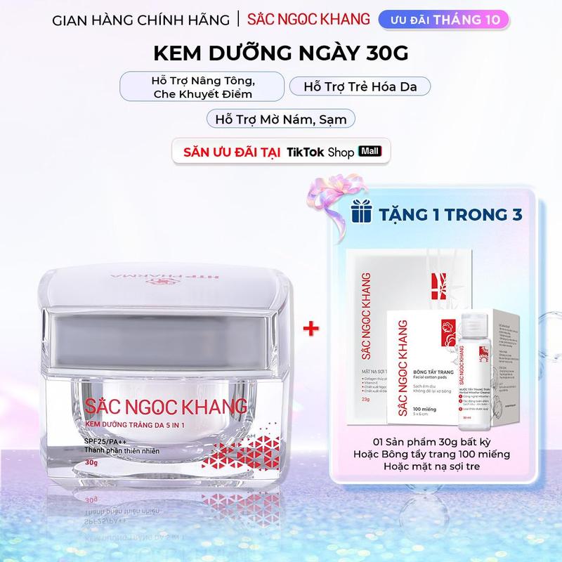 Kem Dưỡng Da Hỗ Trợ Làm Trắng Da Sắc Ngọc Khang [30G] Kem Face Dưỡng Ẩm - Chống Nắng, Hỗ Trợ Làm Đẹp Da, Cải Thiện Thâm Nám Sạm tàn Nhang Skincare