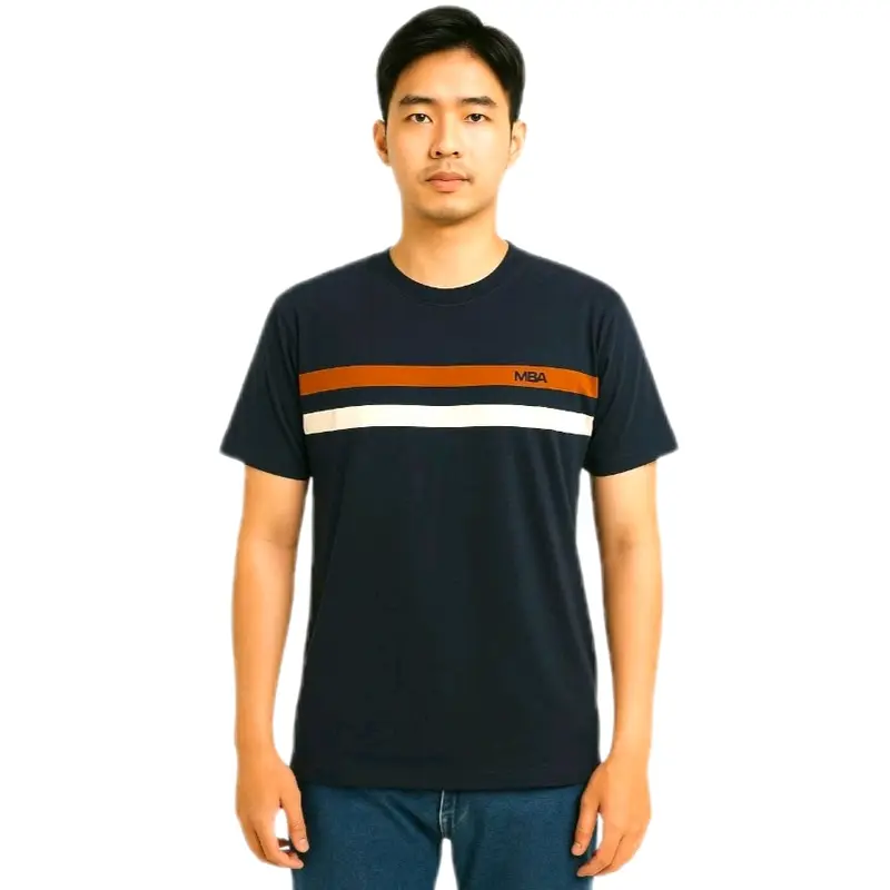 MBA MY BLANK APPAREL Kaos Distro Salur Pria Original 100% Cotton 24s Adem & Nyaman Unisex Warna Keren Kekinian Casual Combed Motif Simple Garis Polo Kain Katun 2