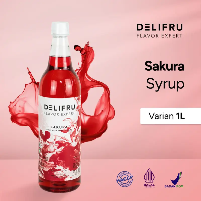 Syrup Sakura Delifru 1000 ml - Sirup Bunga Sakura Premium Gula Merah 0