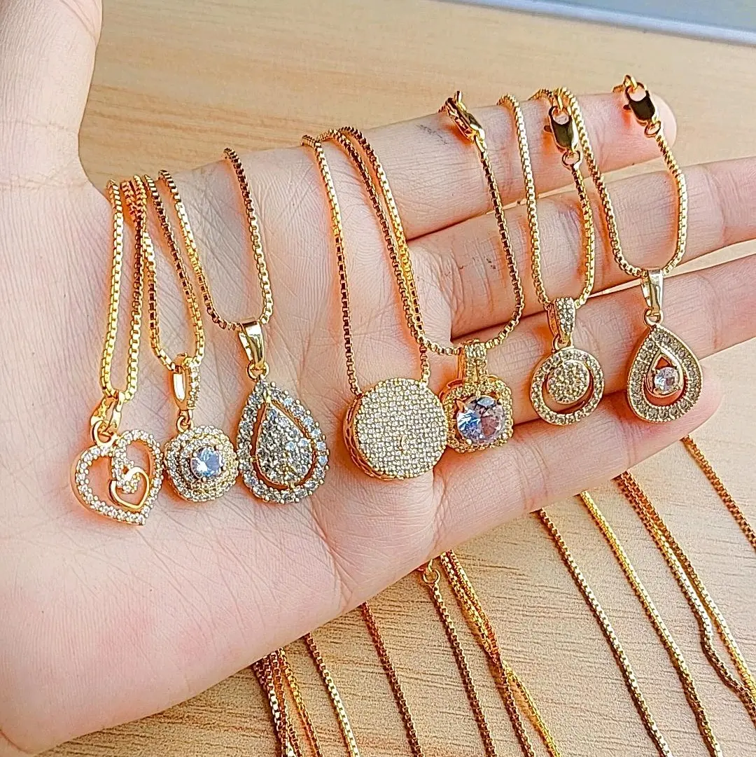 Kalung wanita Rantai Itali Liontin simple panjang 45Cm