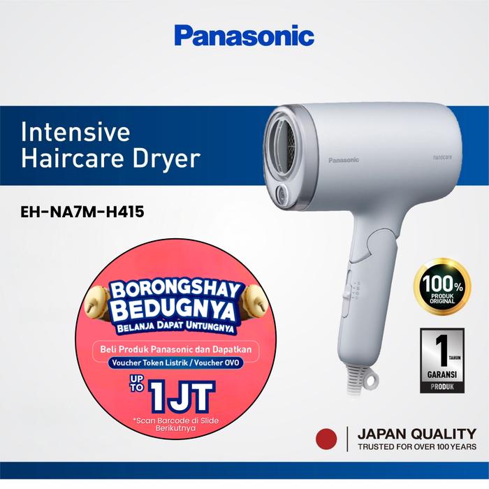 Gambar Panasonic EH-NA7M-H415 Nanocare Hairdryer 1600W - Light Grey Catokan Pengering dari Panasonic Indonesia Kota Bekasi Tokopedia
