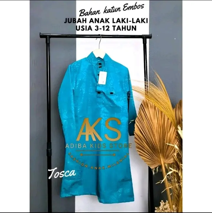 jubah gamis anak laki-laki usia 6 sampai 12 tahun Polos Baju Katun