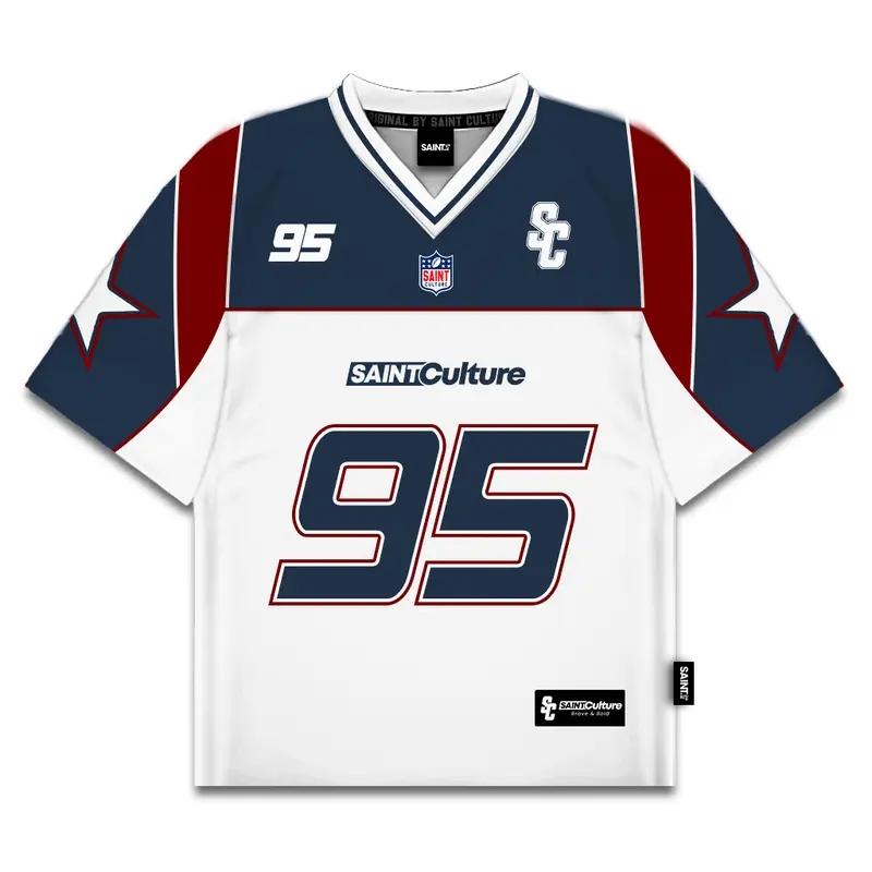 Saint Culture / Hazel NFL 95 / Baju Jersey Vintage Kaos Oversize Retro Rugby NFL Jersey Boxy Oversized TShirt Y2K Outfit Baseball Hockey T Shirt Streetwear 0