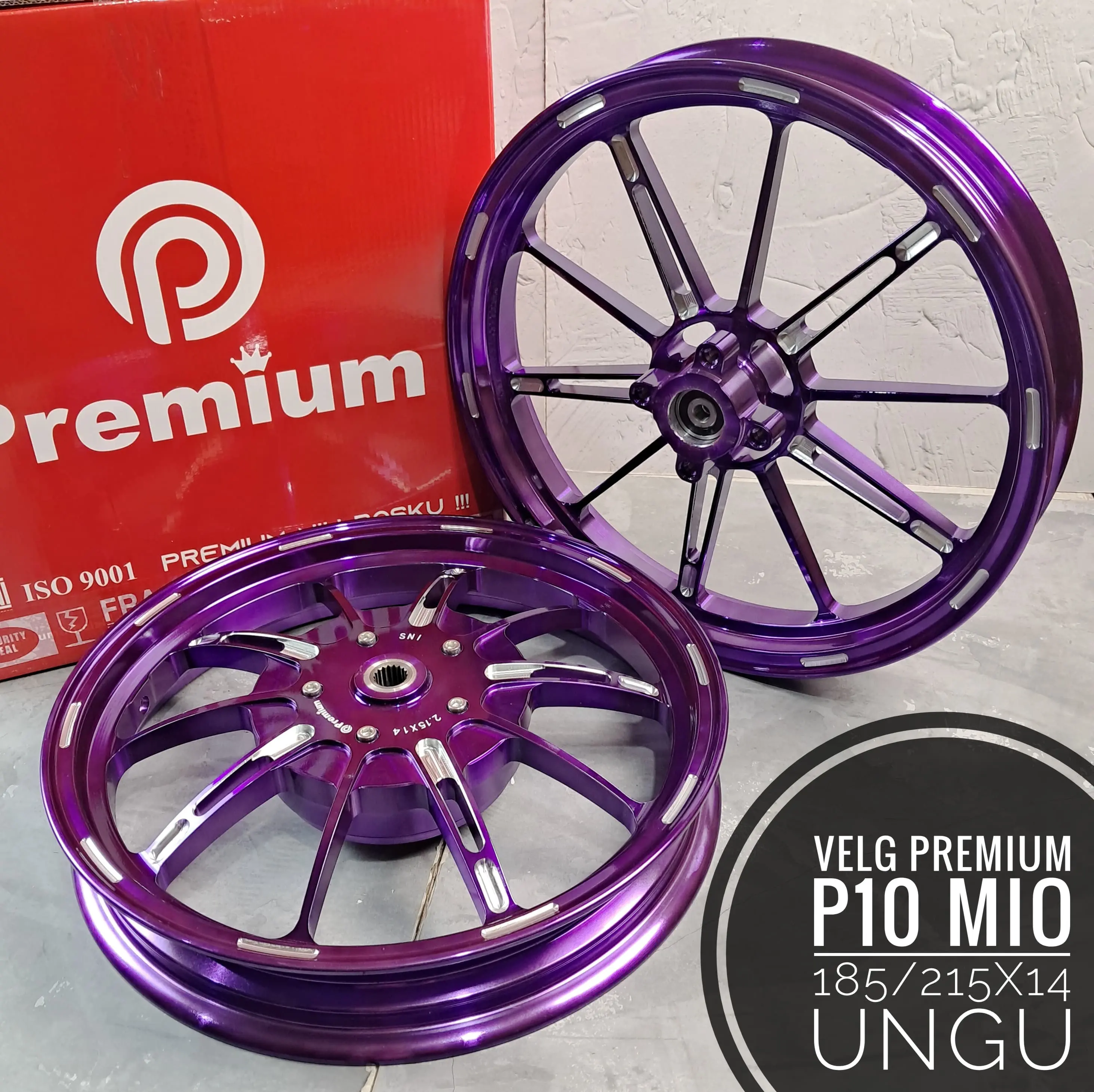 Velg Premium P10 Mio Sporty/Mio Smile/Mio Soul Lama Hitam/Orange/crom/Titan/Ungu 185/215x14