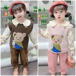 Setelan Celana Joger Baju lengan panjang untuk anak perempuan Fashion anak cewek style Korea One set anak Baju lengan panjang Celana Joger panjang premium Cantik Motif