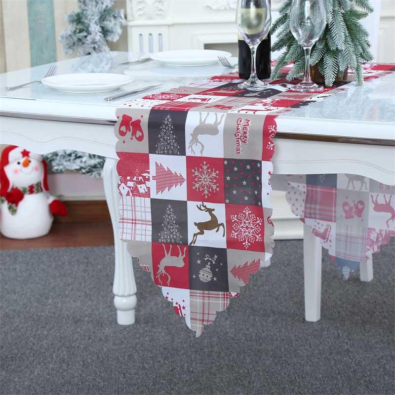 Product Introduction of Christmas Table Runner Elk Snowflake Printed Table Runner Merry Christmas Home Decorations Xmas Ornaments New Year Navidad 15
