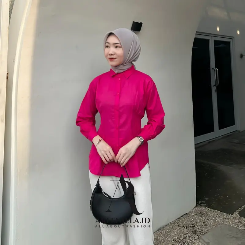 Difa Top Long Slevee Atasan Wanita Katun Poplin 5