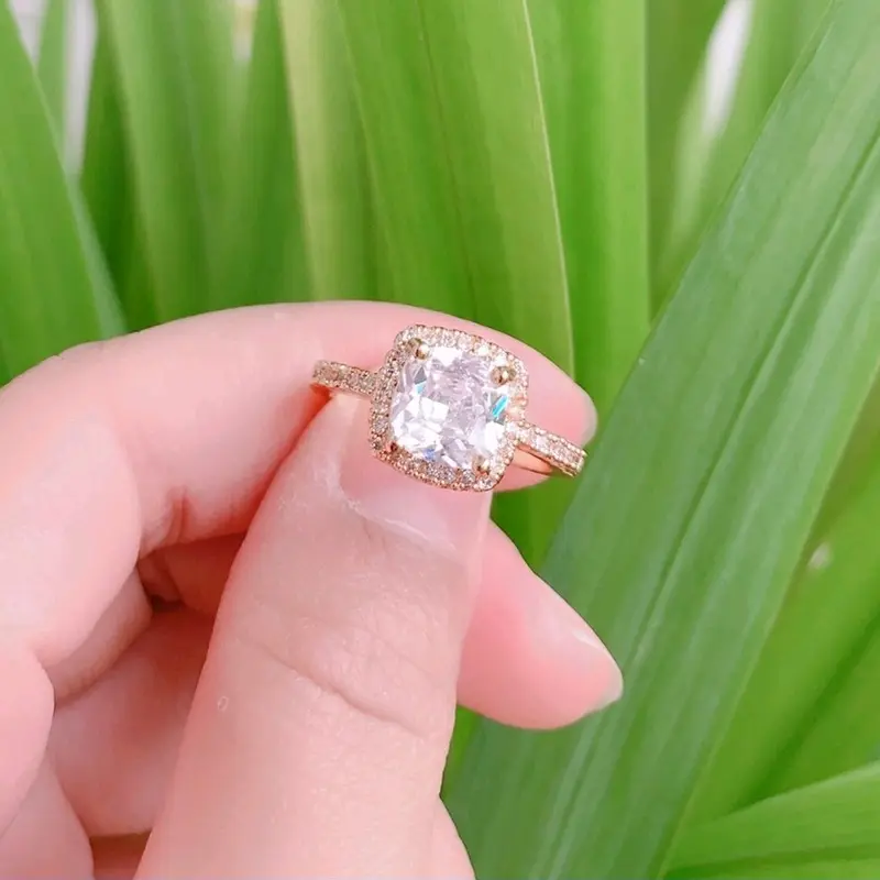 Cincin diamond full mata bentuk kotak terlaris 4