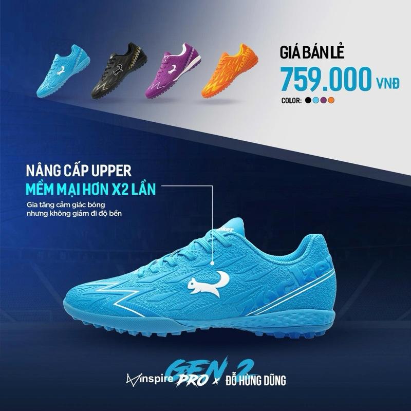 GIÀY ĐÁ BÓNG ZOCKER INSPIRE PRO GEN 2 ĐẾ ĐỆM EVA Tặng kèm tất + Túi rút + Băng cuốn cổ chân