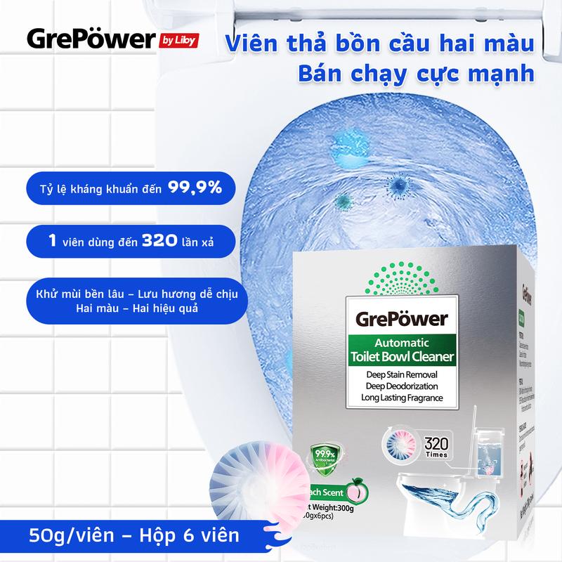 Liby Viên Thả Bồn Cầu 2 Màu - THƠM LÂU GẤP 3, XẢ LÀ SẠCH – THƠM NGÁT CẢ NGÀY!